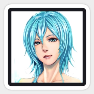 Blue Hair Anime Girl Sticker